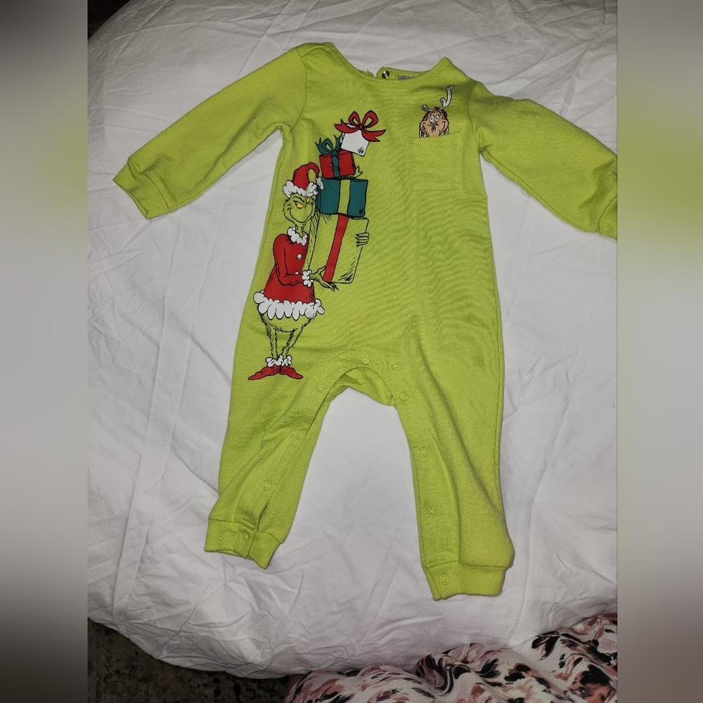 Festive Grinch Kids Bodysuit in Lime Green